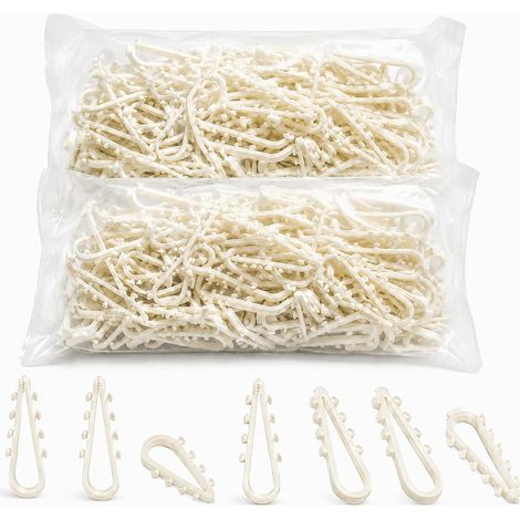 Lot de 200 Chevilles À Boucle en Nylon, Collier Serrage U Blanc, Fixation Sans Vis, Largeur 10mm, Plage de Serrage 3-13mm, Support Universel pour Câbles et Tuyaux (1/5)