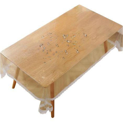 Nappe Protection PVC Transparente Imperméable Prévention-fuites Vinyle Couverture de Table 150 x 150 cm,Blanc (1/5)
