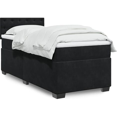 Boxspringbett mit Matratze Schwarz Samt vidaXL (1/5)