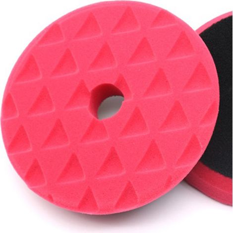 Disque éponge triangulaire rouge 5 pouces pour polisseuse de voiture, cire, lustrage et nettoyage, adaptateur pour perceuse (1/5)