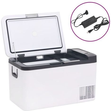 Boîte isotherme avec poignée et adaptateur noir/blanc, 25 litres, fabriquée en PP et PE. (1/5)