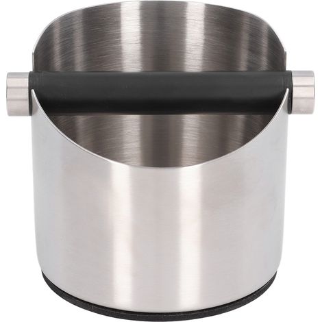 Brrnoo Box Knock, Espresso-Klopfbox mit abnehmbarem Klopfstab aus Edelstahl mit Gummi-Kaffeeschale (Klein, Edelstahlfarbe (FC-04-1))