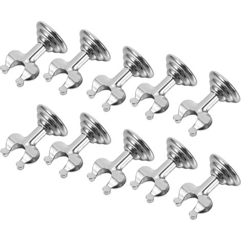 Mobestech Lot de 10 clips métalliques en acier inoxydable argenté (1/5)