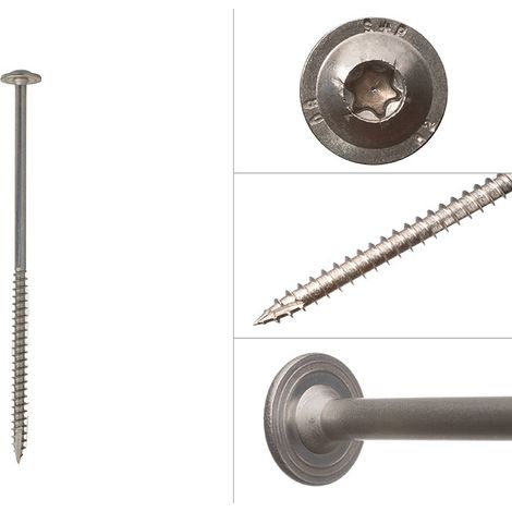 Vis à tête disque en inox A2 6.0 x 140 mm Torx - Boîte 50 pièces