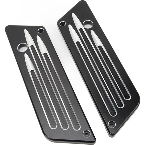 Lot de 2 caches de fermeture de sacoches (charnières et couvercles extérieurs) pour Touring Street Glide, Electra Glide et Road Glide (1993-2013), noir. (1/5)