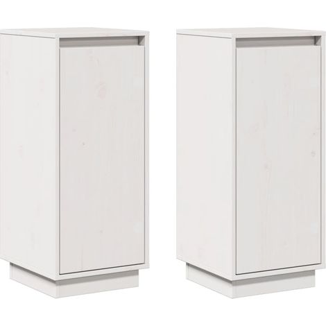 Aparador buffet cómoda armario mueble organizador cocina salón salón juego de 2 31,5 x 34 x 75 cm madera maciza de pino blanco 020036653