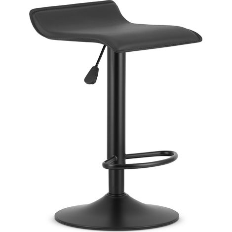 Sgabello Fort - ecopelle nera / base nera (1/5)