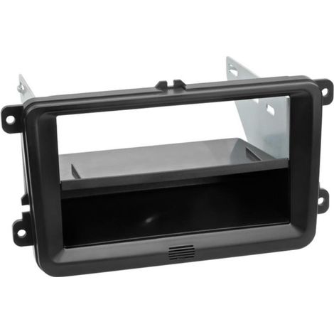 Kit Facade autoradio 2DIN compatible avec Seat Skoda VW ap03 Avec vide poche Noir