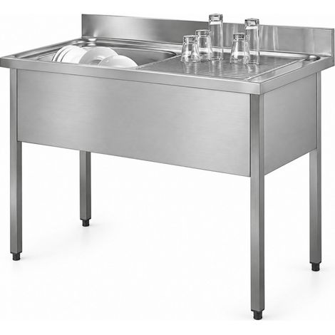 Lavello professionale Inox 120 x 60 una vasca, uno scolapiatti a destra (1/3)