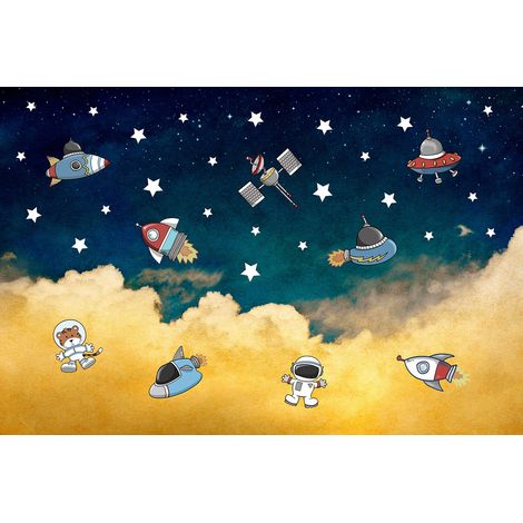 Papier peint panoramique Enfants - Espace - 195 cm x 130 cm (1/2)