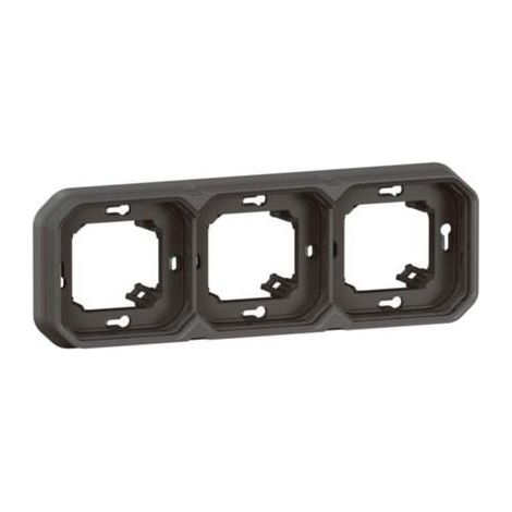 Marco de empotrar Legrand Plexo modular 3 elementos horizontales o verticales Antracita 069608L