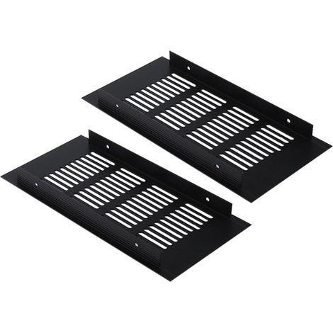 Rechteckiges Lüftungsgitter, Lüftungsgitter, rechteckiges Lüftungsgitter, rechteckiges Lüftungsgitter für optimale Belüftung 80 × 200 mm 2 Stück (schwarz)