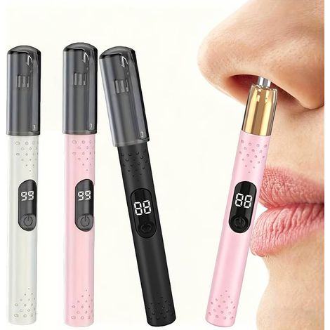 Tondeuse à poils de nez électrique unisexe en 3 pièces, tondeuse à poils de nez/oreilles rechargeable par USB avec lame ronde en acier inoxydable, tondeuse compacte et précise. (1/5)