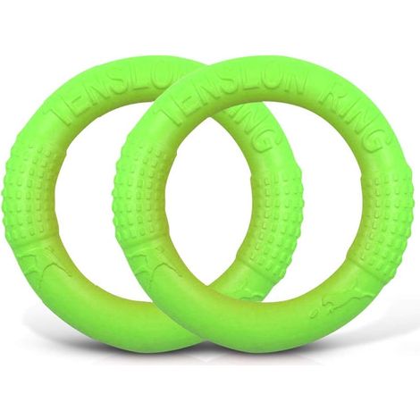 Frisbee Dog Toy Frisbee for Dogs Floating Dog Disc Dog Frisbee Dog Indestructible Hoops 2 Pieces (Green) (1/4)