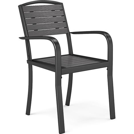 Grey Set of 4 Garden Dining Armchairs (1/5)