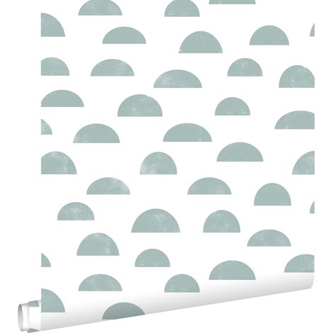 papier peint motif graphique bleu gris - ESTAhome (1/5)