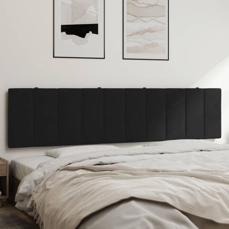 Coussin de tête de lit noir 200cm velours (1/5)