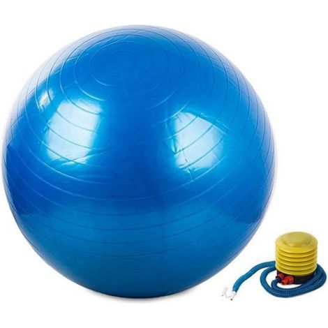 Ballon de gym (bleu) - Ballon de yoga - Ballon de fitness - Pilates - Fitness - 60 cm avec pompe  Renforcement musculaire/conditionnement/mobilité  (1/3)
