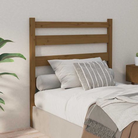 vidaXL Cabecero de cama madera maciza de pino marrón miel 81x4x100 cm (1/5)