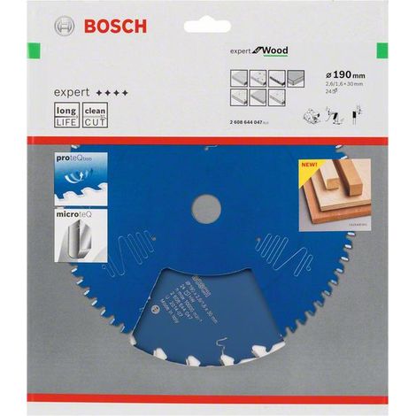 BOSCH 2608644047 Kreissägeblatt Expert Wood Außen-Ø 190 mm Zähnezahl 24 WZ Bohru (1/5)