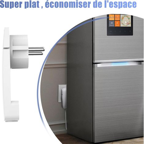 Extra Plate Fiche Européenne D'alimentation 16A IP20 Prise Electrique Male Contact de Terre avec Poignée Rabattable 2 Pièces 250V Blanc (1/3)