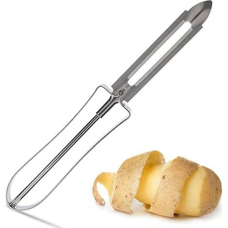 Universalmesser für Obst und Gemüse, einteiliger Edelstahl-Rotationshobel, kreative Küchenutensilien (1/4)