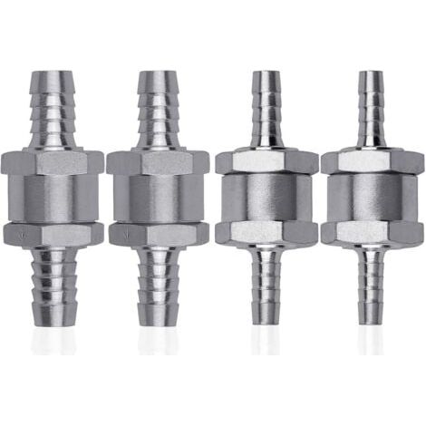 Válvula de retención de combustible de aleación de aluminio de 4 piezas de 6/8/10/12 mm con flecha para gasolina, diésel, coche, barco y motocicleta. (1/5)