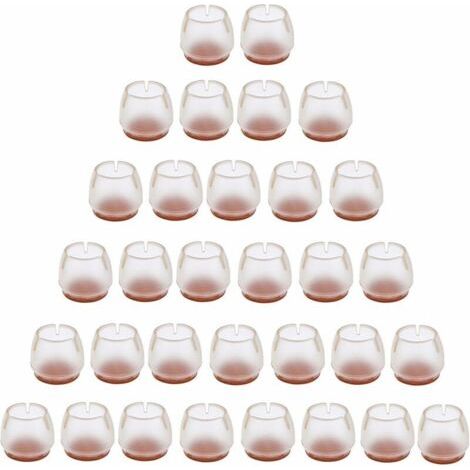 Lot de 32 protège-pieds en silicone transparent – Pour pieds ronds 25-29 mm – Antidérapants et anti-rayures – Protection efficace des meubles (1/5)