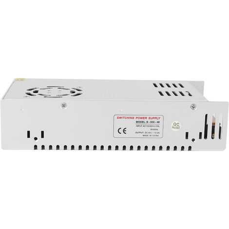 Schaltnetzteil aus Aluminiumlegierung, 48 V Gleichstrom, LED-Streifenbeleuchtung für 3D-Drucker, S'500'48 (48 V/10,4 A/500 W), 110/220 V Wechselstrom ±15 % (1/5)