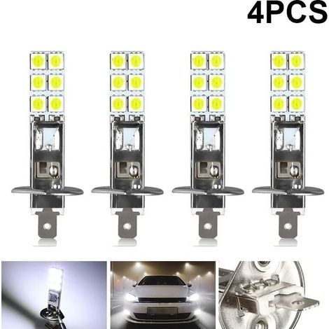 4er-Pack H1-LED-Lampen, 12 V, 6000 K Weiß, 12 W LED-Nebelscheinwerfer für Autos, 62 x 11 cm (1/5)