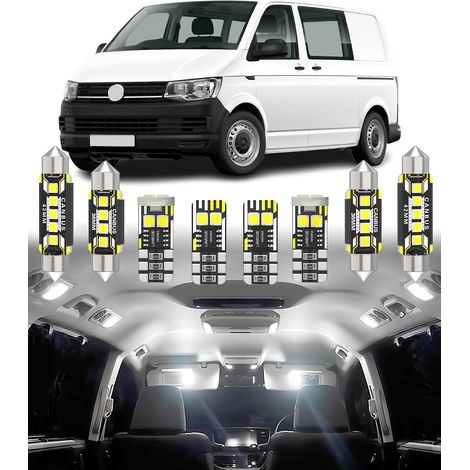 6pcs Car Interior LED Light Kit Replacement for Transporter T5 T5.1 T6 T6.1 Transporter Interior Lighting White 6000K (1/5)