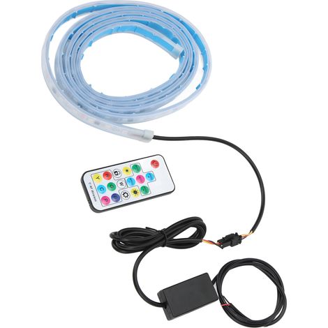 Bandeau LED RGB 1,8m pour voiture, flexible, télécommande, 12V 5W, multicolore, capot avant, universel. (1/5)