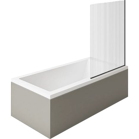 Bañera derecha 170 x 75 cm DURAVIT Starck + Mampara de bañera AURYS Raywall, negro mate