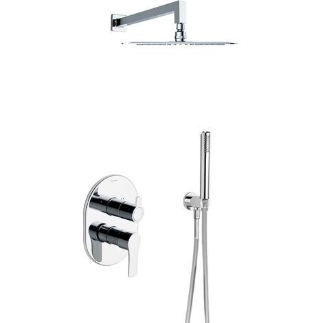 Conjunto Grifo Monomando Empotrado de 2 Vías Cromado con Sistema S2 de Ahorro de Agua con Accesorios en ABS Serie Titanium (1/4)