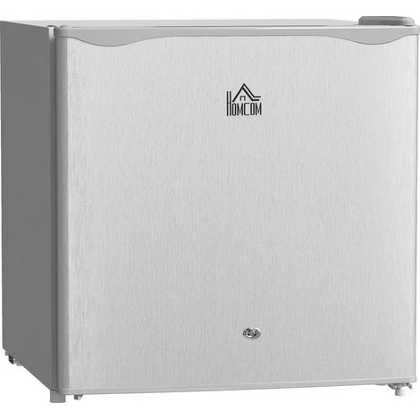 HOMCOM 46L Counter Top Fridge Mini Fridge with Lock Chiller Box Grey (1/5)