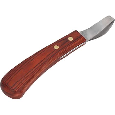 Couteau à Sabot, Couteau à Parer Les Sabots à Double Tranchant avec Manche en Bois Outil de Maréchal-ferrant Antidérapant Cisailles Ovales pour Sabots de Toilettage équin Sabot Polyvalent (1/4)