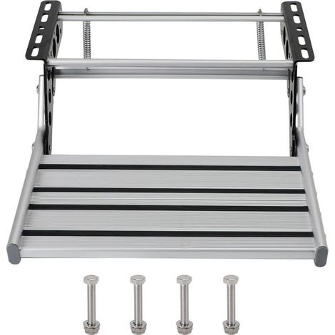 Klappbare Trittstufe für Wohnmobil & Anhänger, Aluminium, rutschfest, 150kg belastbar (1/5)