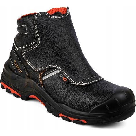 S3 Leder-Schweißerschuhe mit Klettverschluss, Größe 46