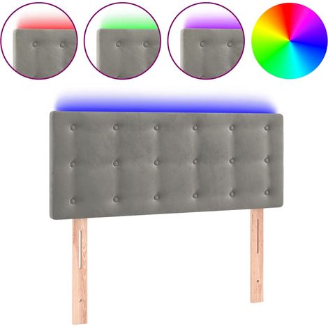 Maison Exclusive - Cabecero con LED de terciopelo gris claro 90x5 (1/5)