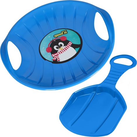 KOTARBAU® 2 Pièces Luge Enfant - PVC - 60 cm - Rose - Luge à Neige - Traineau à Neige - Luge Pelle - avec Poignées Ergonomiques - pour Enfants Et Adultes - Résistant - Pour Pistes Hivernales (1/5)