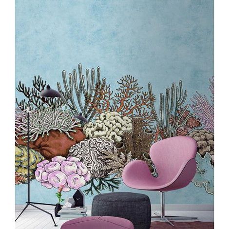 Papier peint panoramique bleu et brun nature Tapisserie panoramique océan design Papier peint panoramique salon et chambre tendance (1/3)