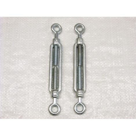 x2 M33 Galvanised Forged Straining Screw Eye Eye - Caravan Turnbuckle Open Body (1/2)
