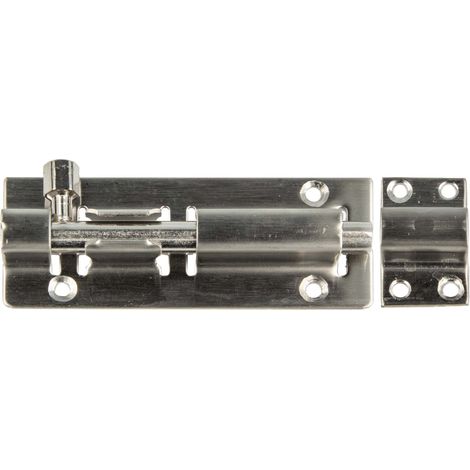 MASTERPROOF PROFESSIONAL Edelstahl Schieberiegel Sicherheits - Türriegel Bolzenriegel 100 mm mit Schlaufe