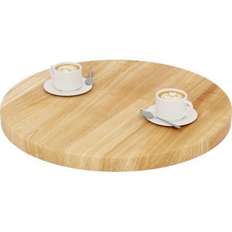 LAMO Manufaktur Plateau de table rond 60 cm en bois naturel Pour table basse ronde ou de chevet Épaisseur : 40 mm Couleur : Rustique