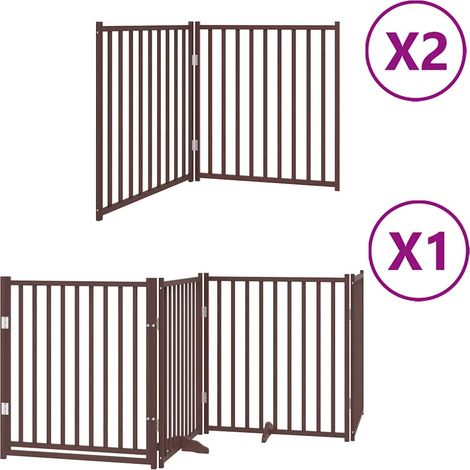 Maison Exclusive - Cancello Cani Porta Pieghevole Marrone 8 Pannelli 640cm Pioppo
