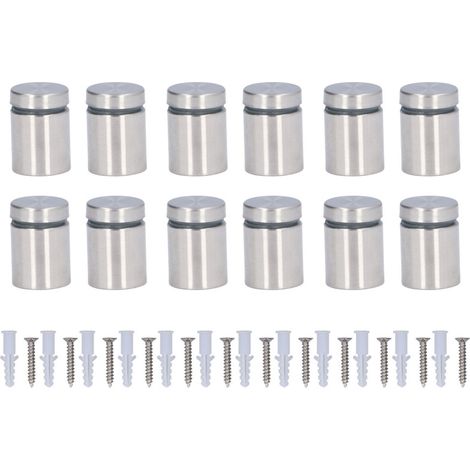 Kit de 12 vis d'entretoise en acier inoxydable 19 x 25 mm pour fixation murale publicitaire (1/5)