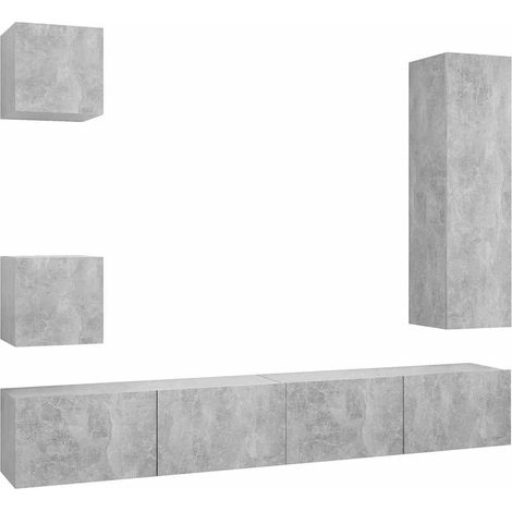 Maison Exclusive - Set muebles de salón TV 5 pzas madera ingenier (1/5)
