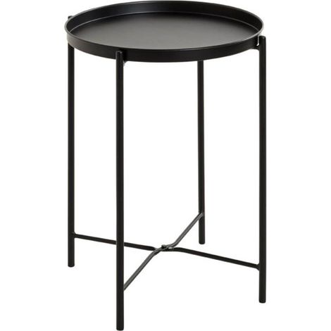 Table d'Appoint Métal "Yann" 50cm Noir (1/4)