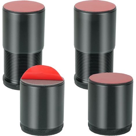 Lot de 4 Rehausseurs de Lit Pieds de Meubles réglables en Hauteur de 4,7-7,9 cm Rehausseurs de Meubles Adhésifs pour lit Table Chaise Armoire Canapé,Noir,Petit (1/5)