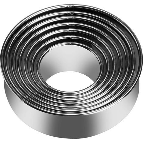 5-teiliges Edelstahl-Set zum Ausstechen und Verpacken von Teigtaschen (runder, flacher Keksausstecher, chinesischer Teigtaschenausstecher, Kuchenpresse) (1/5)